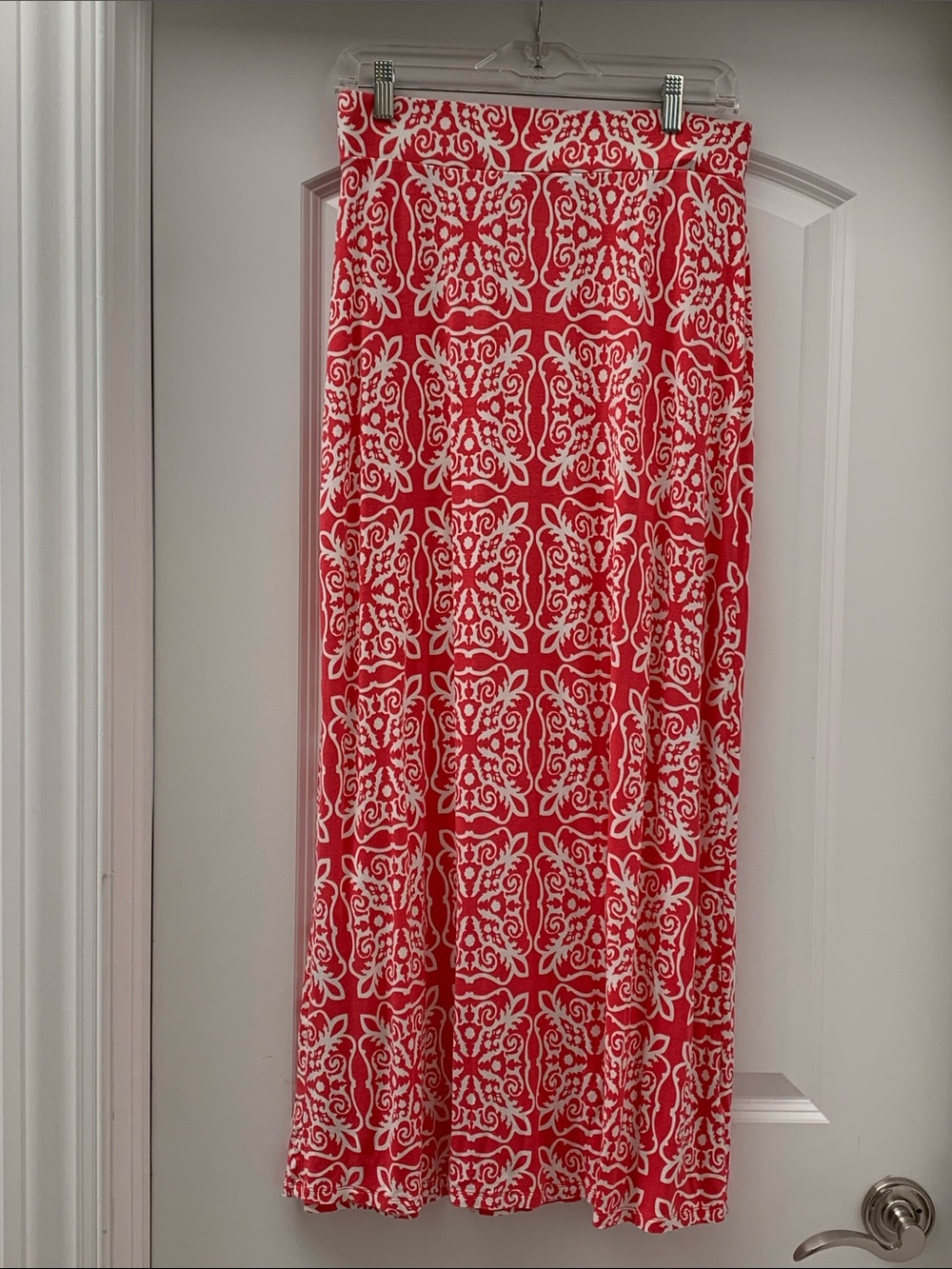 Boden Coral Patterned Maxi Skirt